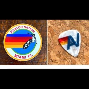 AVIATOR NATION GUITAR PICK AND STICKER! Brand New!! W/OT